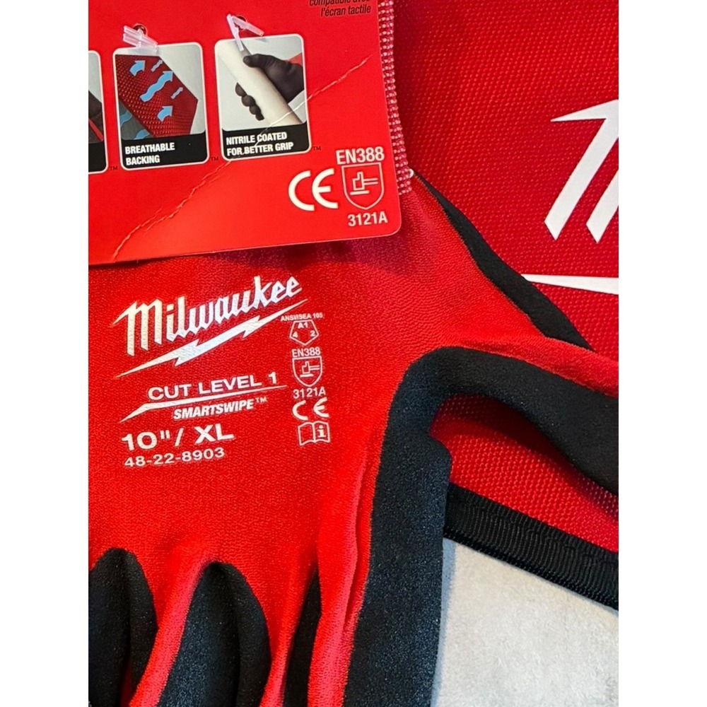 Milwaukee BUNDLE Work Gloves XL 2-Pack Cut Level 1 + Packout Tool Bag 48-22-8193 - Picture 4 of 16